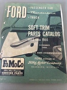 1953 - 1955 Ford Soft Trim Parts Catalog - Car, Truck, Thunderbird Original - Foto 1 di 11