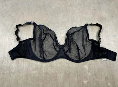 Curvy Kate Lifestyle 蕾丝聚拢文胸钢圈无衬里网眼 32M 码黑色 — 第 1/4 张图片