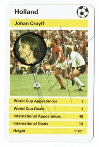 JOHAN CRUYFF signed 1974 World Cup Top Trumps card NETHERLANDS BARCELONA - Picture 1 of 2