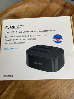 Orico 2 Bay Usb3.0 Hard Drive Dock Compatible 2.5/3.5 Inch Hdd/ssd - Bild 1 von 4