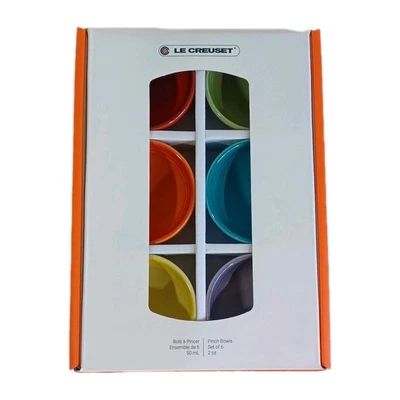 Nuevo Juego de 6 Mini Cuenco de Gres Le Creuset 7cm Arco Iris Microondas Foto 1 de 2