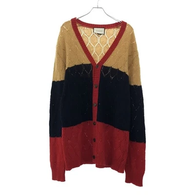 Gucci 2016AW Multicolor Wool Knit Cardigan 439229 Size L Auth From Japan RIN - Image 1 of 4