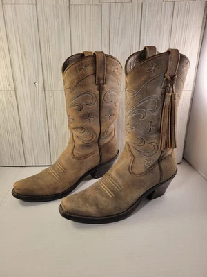 Botas vaqueras de cuero beige ARIAT Sage Stars talla 6b Foto 1 de 4