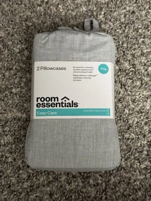 2 fundas de almohada Room Essentials tamaño king gris Foto 1 de 2