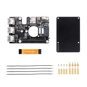 PCIe to M.2 4G/5G and USB 3.2 HAT for RPi 5 4G/5G Module M.2 Key B Interfaces - Photo 1/8