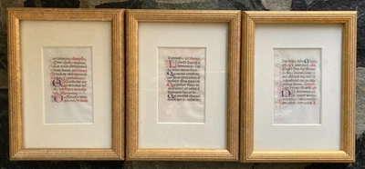 3 leaves vellum 'Book of Hours' Genoa 1443 Albericus Spinula fecit - Image 1 of 4