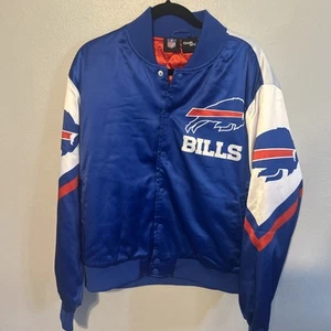 Buffalo Bills Logo Fanimation Jacket Chalk Line Brand NWT $140 MSRP Satin Feel - Picture 1 of 15