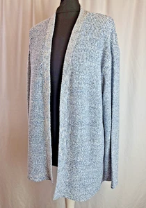 Emreco Open Knit Cardigan Light Blue Mix Longer Length Women's UK20 NWT C4416 - Picture 1 of 9