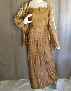 Vintage Neu mit Etikett Jill Richard II Evening 3 Stück 70er Metallic Gold Bronze - Bild 1 von 11