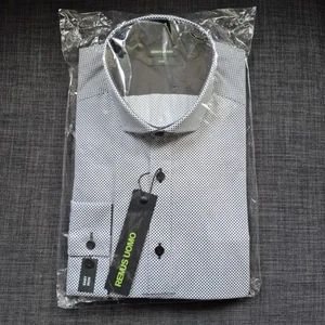 Remus Uomo Mens Geo Print Slim Fit Easy Iron Shirt, Size L/16.5", New In Packet - Picture 1 of 11