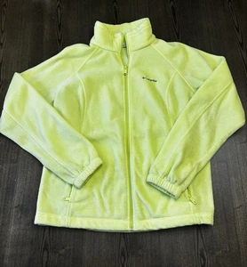 Columbia Fleece Jacket Women’s Size XL Green Full Zip Stand Collar Athletic - Picture 1 of 7