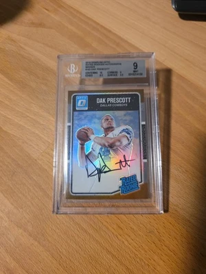 2016 Donruss Optic Rated Rookies Autographs Bronze #162 Dak Prescott BGS 9 AU,RC - Image 1 of 4