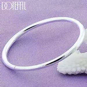 DOTEFFIL 925 Sterling Silber massiv glatt Öffnung Armreifen Armband Party Schmuck - Bild 1 von 6