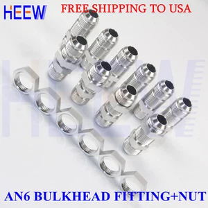 6-AN AN6 To AN -6 MALE FLARE FUEL ALLOY BULKHEAD FITTING ADAPTOR WITH NUT 10P - Bild 1 von 4