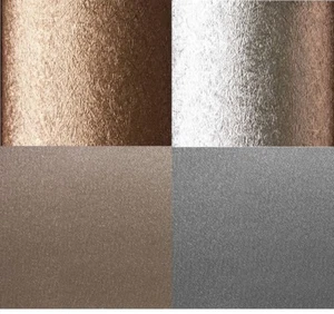 Arthouse Folie gebürstete metallic Vinyl Tapete - Silber & Kupfer/Roségold - Bild 1 von 14