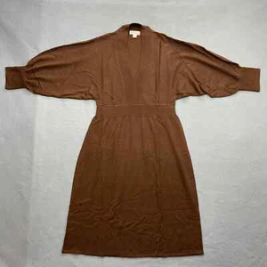 Monroe & Main Sweater Dress Tunic Deep V-Neck Brown Size Large NEW - Picture 1 of 12
