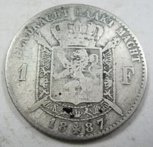 Franco de plata belga de 1887 (#1011d) - Imagen 1 de 2