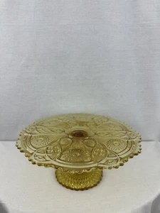 Plato de servir de vidrio imperial vintage **COMO NUEVO ** amarillo - Imagen 1 de 6