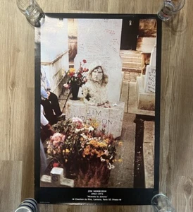 Vintage 80s 1988 Jim Morrison Memorial Grave Stone Poster 23"x35" The Doors - Picture 1 of 9