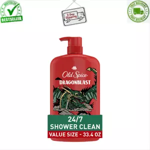 Old Spice 2 In 1, Body Wash for Men, Long Lasting Lather, Dragonblast, 33.4 oz - Picture 1 of 12