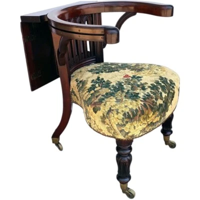 Cadeira de leitura metamórfica rara antiga inglesa Morgan & Saunders mogno c.1830 - Imagem 1 de 4