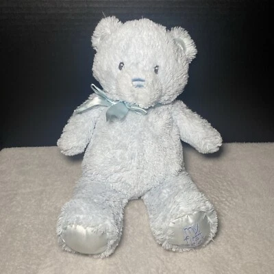 Gund My First Teddy Plush Blue Bear 4043976 Bow Stuffed Animal Toy Pet Lovey 15" - Image 1 of 4