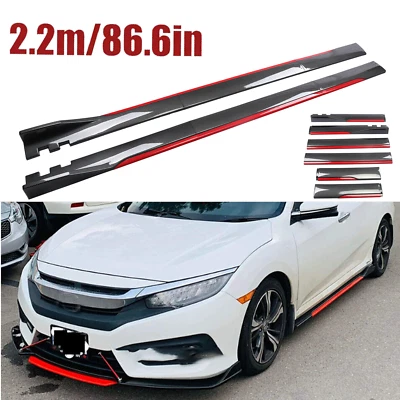 Carbon Fiber Look 86.6" Side Skirt Extension Spoiler Splitter For Honda Insight Foto 1 de 4