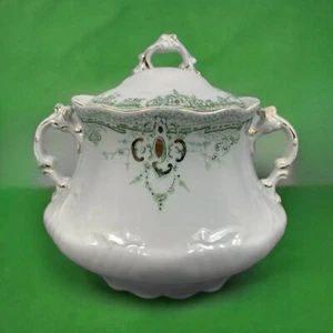 Waterloo Potteries Covered Sugar Jar Semi Porcelain England Vintage - Picture 1 of 20