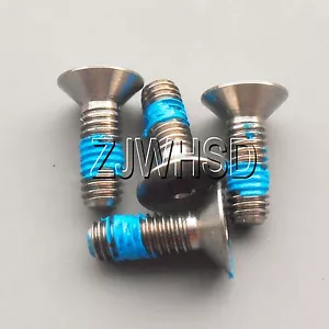 4pcs M4 x 12 Ti tanium Screw Bolt Allen hex Socket Flat head with ThreadLocker - Picture 1 of 2