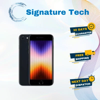 Apple iPhone SE 2022 (3rd Gen) Black 64Gb Unlocked Very Good Condition Free Ship - image 1 of 4