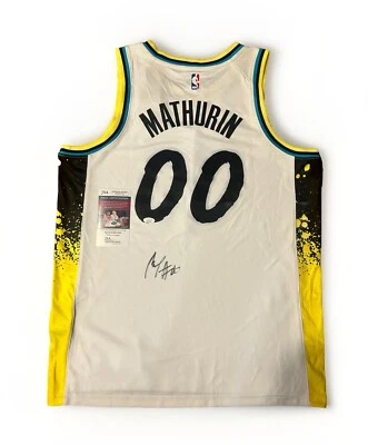 Bennedict Mathurin Signed Indiana Pacers 2024-25 City Jersey Autographed JSA COA - Image 1 of 3