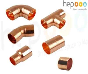 15MM END FEED ELBOWS FITTINGS PLUMBING BEND COPPER PIPE STOP CAP WRAS Approved - Picture 1 of 8