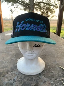 Vintage Charlotte Hornets Hat Wool Script Black Blue Sports Specialties Snapback - Picture 1 of 10