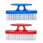Superio 2 Pack Durable Nail Brush Cleaner w/ Handle, Stiff Bristles -Blue Red