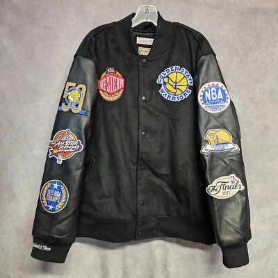 NWT Mitchell & Ness Golden State Warriors Wool Varsity Letterman Jacket XL $225 - Image 1 of 4