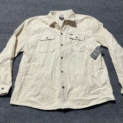 Brixton Shirt Jacket Mens 2XL Whitecap Durham Corduroy Snap Button Relaxed Fit - Image 1 of 4