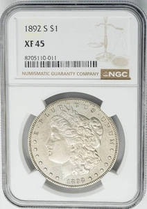 1892-S Morgan Silver Dollar $ XF45 NGC 950236-1 - Picture 1 of 3