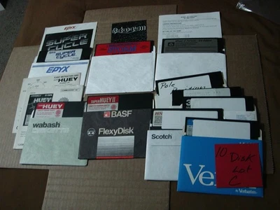 Commodore (10) 5.25" Disks LOT C, Storm, Super Huey I & II, Super Cycle + - Image 1 of 4