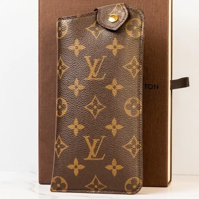 LOUIS VUITTON Glasses Case M66544 Monogram Etui a Lunette MM W/Box Auth Brown[S] - Image 1 of 4