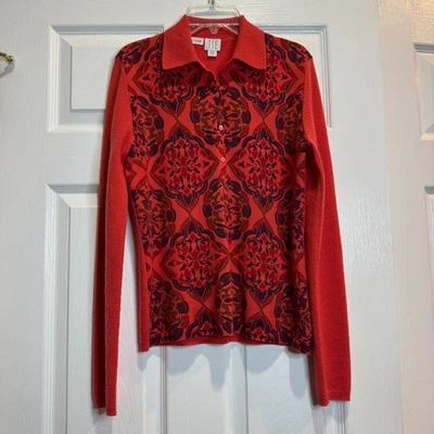 Bergdorf Goodman TSE Suéter Cuello Cachemir Estampado Geométrico Colorido Talla Med Foto 1 de 4