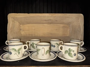 Wedgwood Bramble Blue Trim Cup & Saucer Sets (7) - Picture 1 of 3