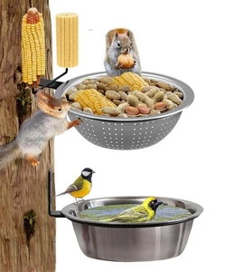 2er Pack 8,5" Eichhörnchen und Vogelfutterhaus für draußen Baum/Zaun, abnehmbare Metall... - Bild 1 von 7