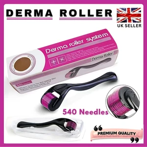 Derma Skin Roller 540 Titanium Micro Needle Anti Ageing Hair Regeneration Growth - Picture 1 of 23