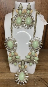 Anna And Ava Necklace And Earring Set Pale Green 24” Necklace - Picture 1 of 5