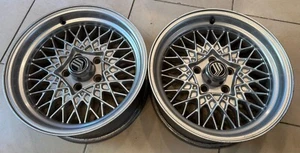 PAIR 97-02 Ford Mercury 16" Medium Sparkle Silver Flange Cut OEM Wheel Marquis - Picture 1 of 21