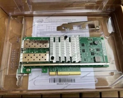 New Intel X520-DA2 82599ES PCIE X8 Chip Dual-port Gigabit Fiber Network Card - Image 1 of 3