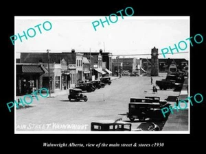 OLD 8x6 HISTORIC PHOTO OF WAINWRIGHT ALBERTA THE MAIN St & STORES c1930 - Bild 1 von 1