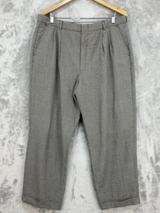 Parisian Signature Black Checked Wool Pants 40x28 Cuffed Made in Canada - Picture 1 of 10