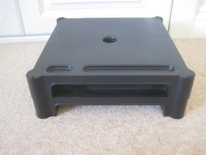 2 x Le Bloc Co black desk monitor laptop riser stand, approx 31cm x31cm x 10.5cm - Afbeelding 1 van 5