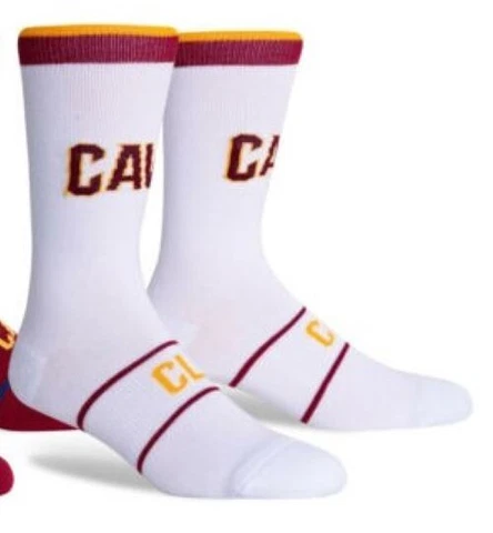Cleveland Cavaliers Large Socks NBA SIZE Large Shoe 6-12 PKWY White/Burgandy Cover